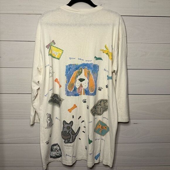 Vintage 90s Bow Wow Wow Allover Print Raglan Shirt Large Size - Picture 6 of 8